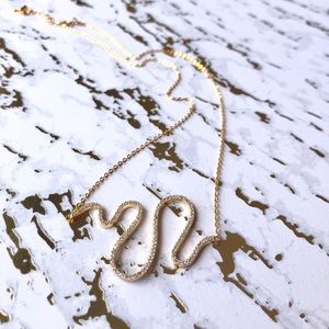 Cat Bird - Delicate Fine Pave Snake Necklace